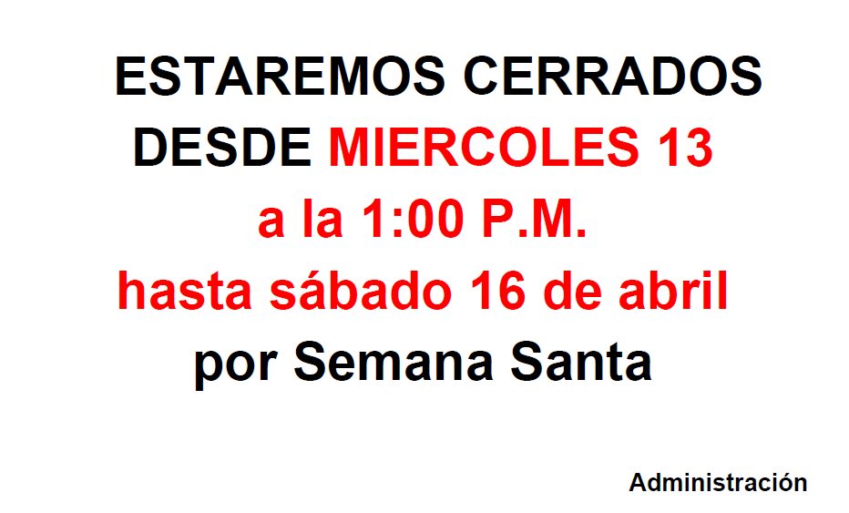 cerrado semana santa